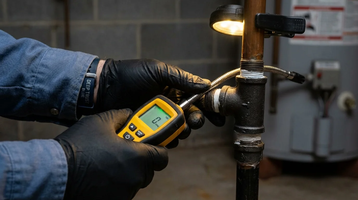 Gas leak detection with electronic sniffer by Johns Plumbing LLC in Kathleen