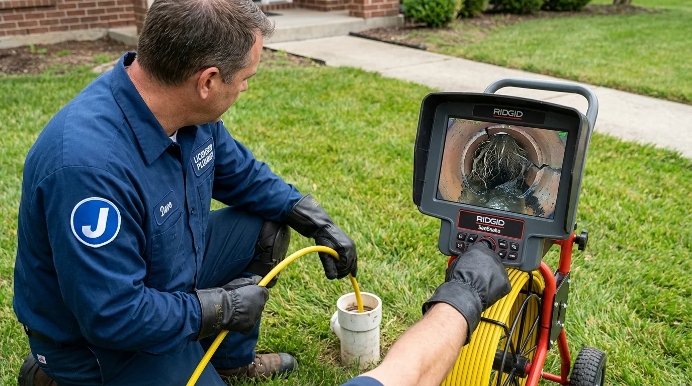 Sewer camera inspection being performed by Johns Plumbing LLC in Kathleen